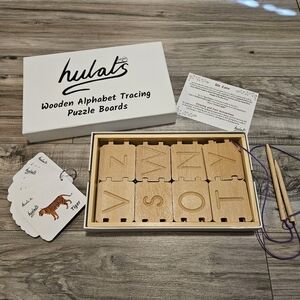 NEW Wooden Alphabet Tracing Puzzle Board